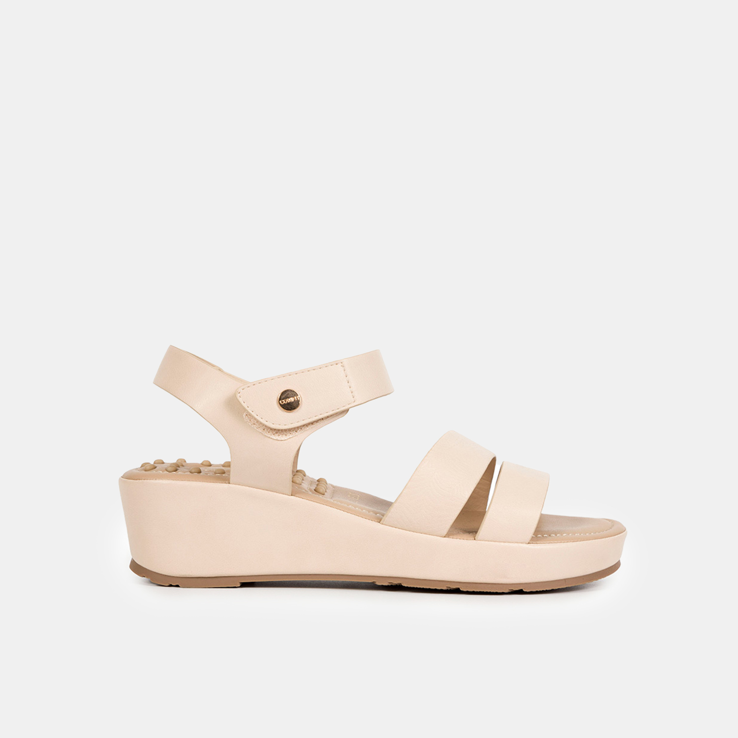 SANDALIAS MUJER BATA BEIGE CASUALES COMFIT - 1