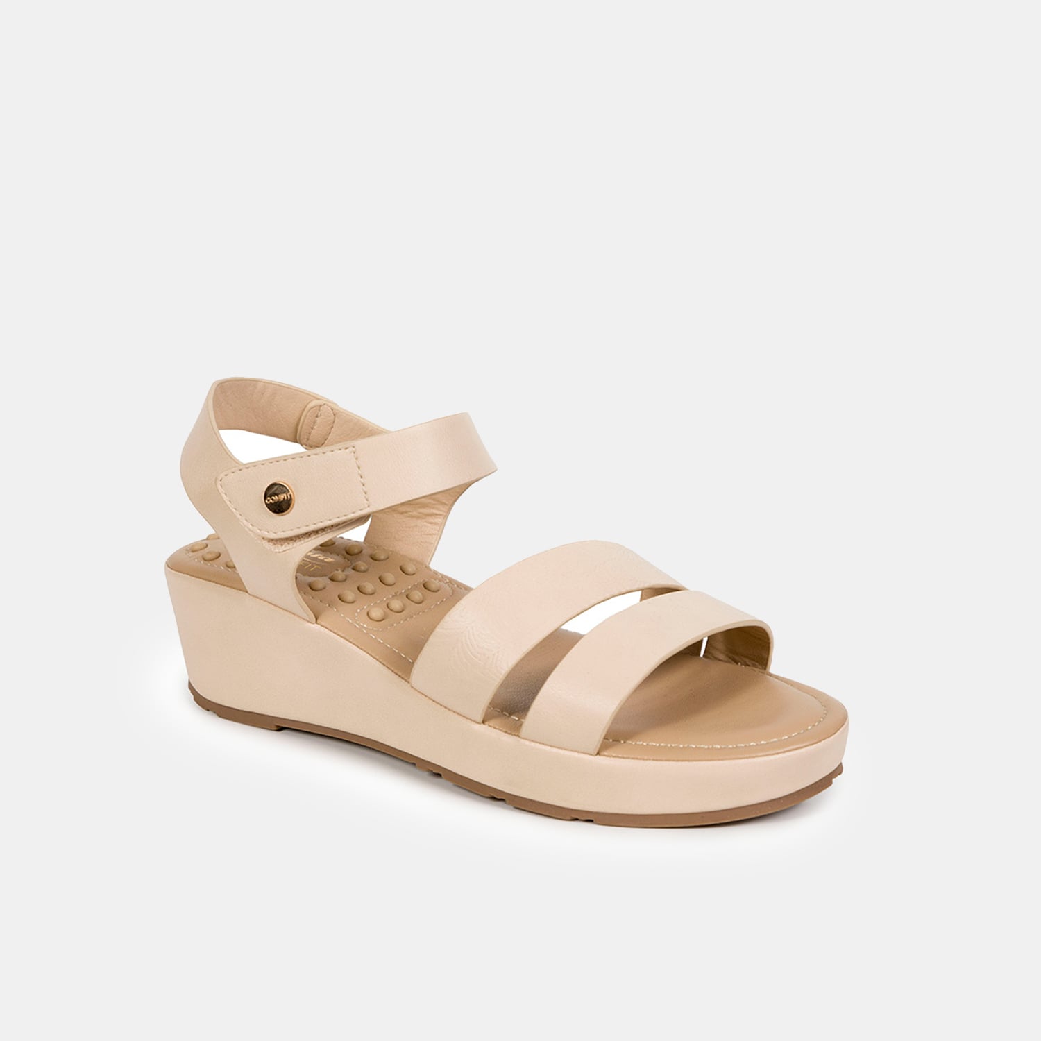 SANDALIAS MUJER BATA BEIGE CASUALES COMFIT - 2