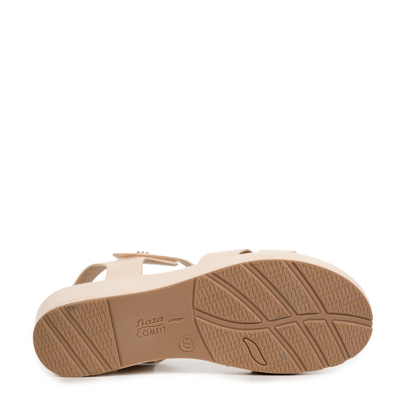 SANDALIAS MUJER BATA BEIGE CASUALES COMFIT - 5