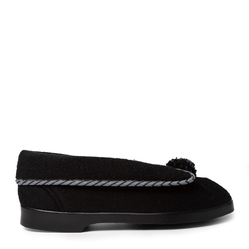 PANTUFLAS BABUCHAS PARA MUJER BATA NEGRO - 1