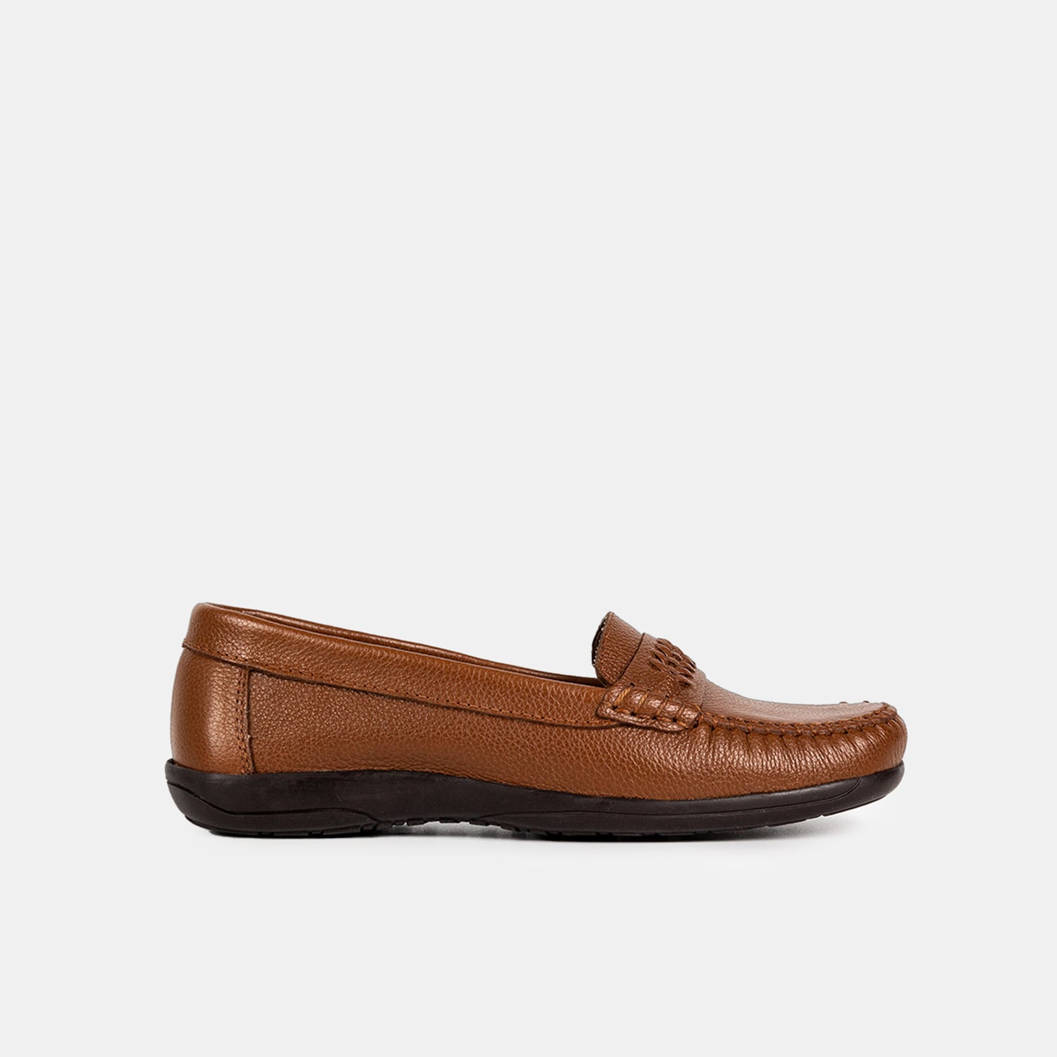 MOCASINES MUJER BATA CUERO CAMEL CASUALES COMFIT - 1