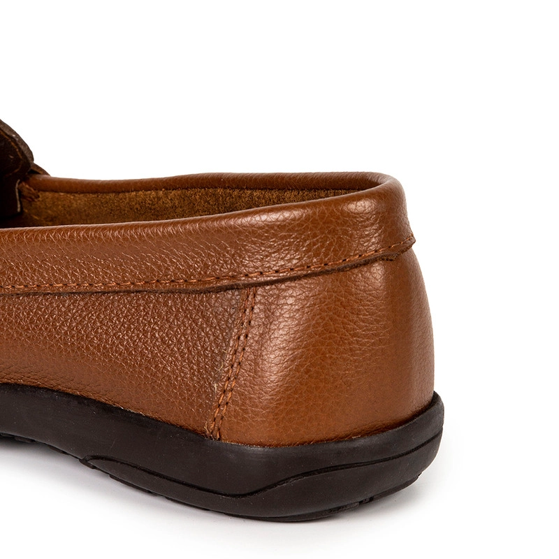 MOCASINES MUJER BATA CUERO CAMEL CASUALES COMFIT - 4