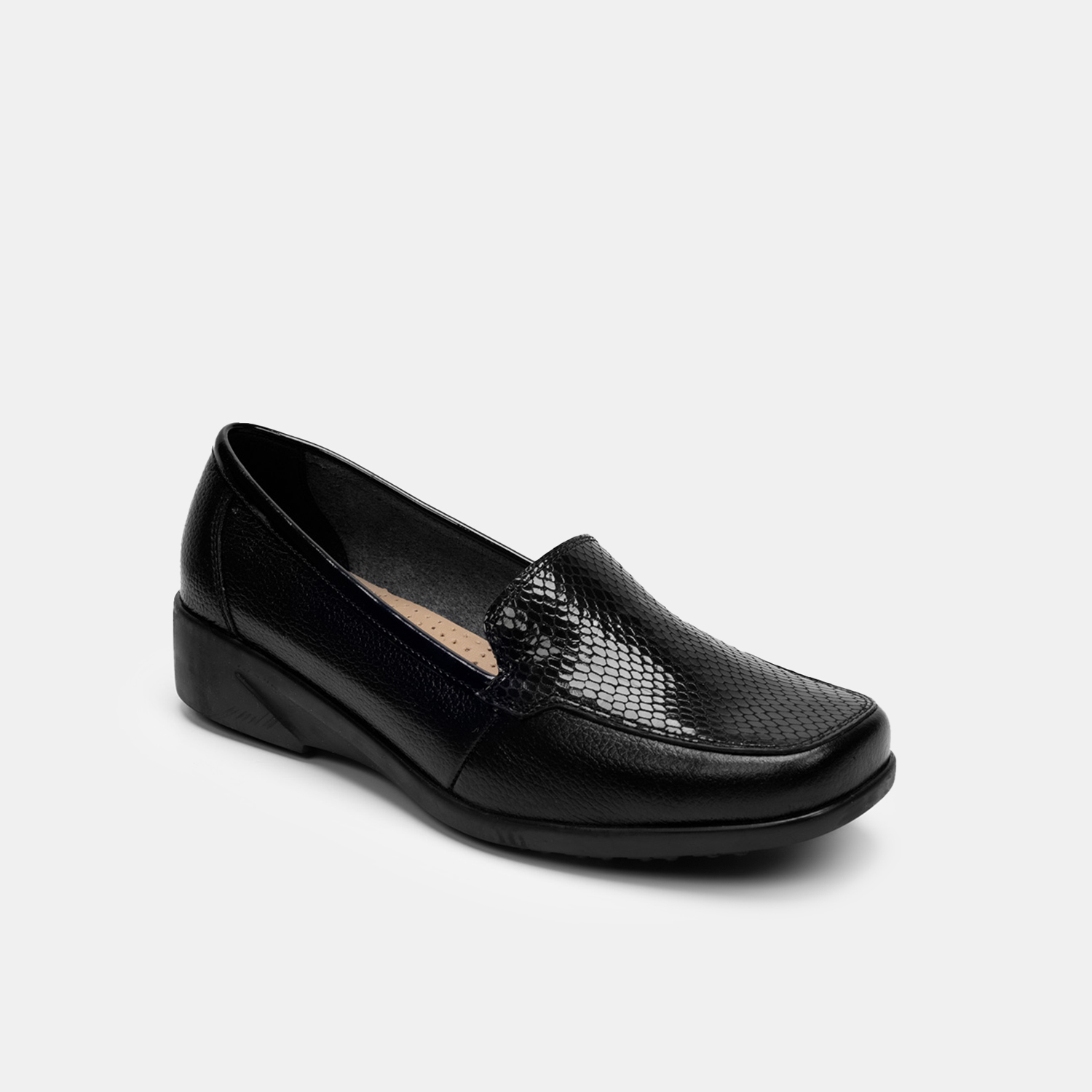 MOCASINES MUJER BATA CUERO NEGRO CASUALES COMFIT - 2