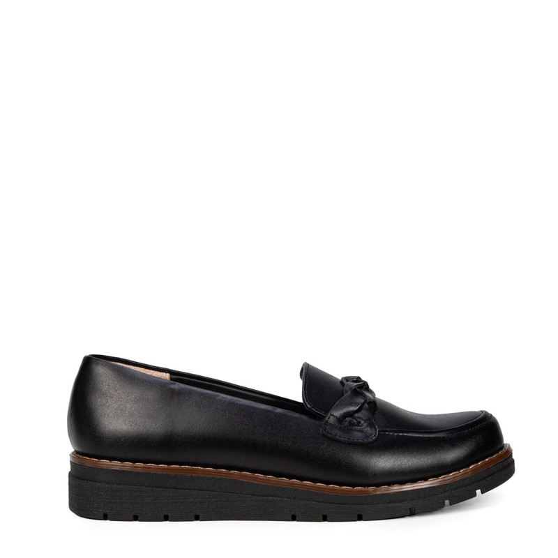 MOCASINES MUJER BATA NEGRO CASUALES - 1