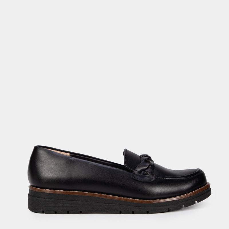 MOCASINES MUJER BATA NEGRO CASUALES - 2