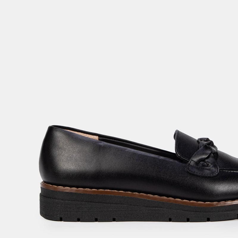 MOCASINES MUJER BATA NEGRO CASUALES - 3