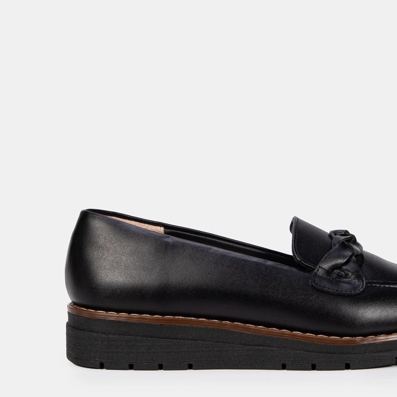 MOCASINES MUJER BATA NEGRO CASUALES - 3