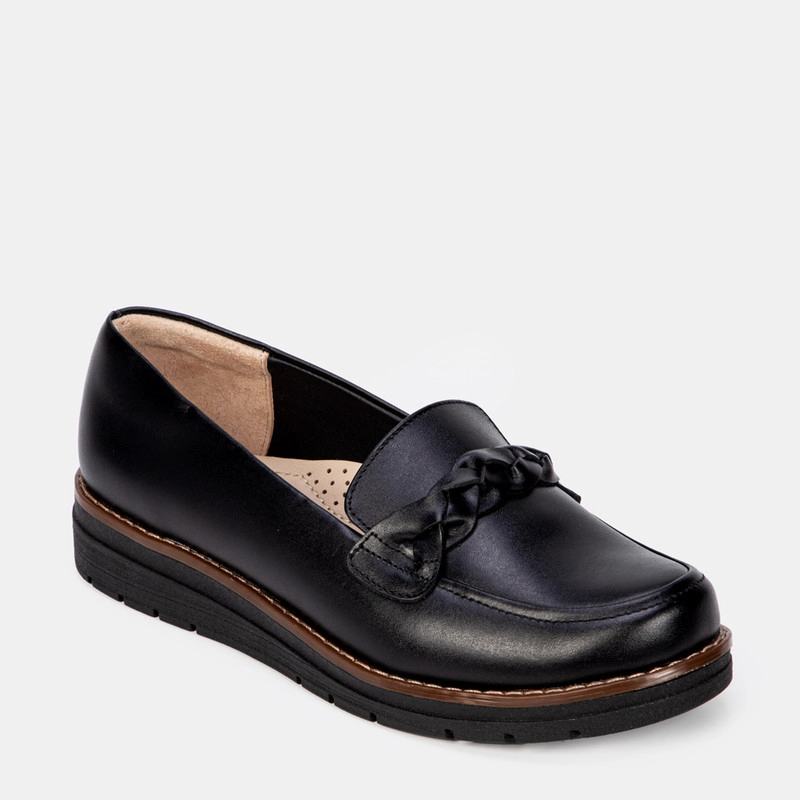 MOCASINES MUJER BATA NEGRO CASUALES - 4