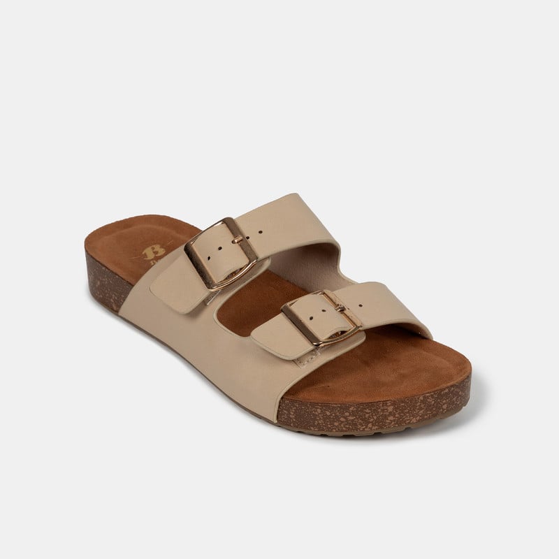SANDALIAS MUJER BATA BEIGE CASUALES - 3