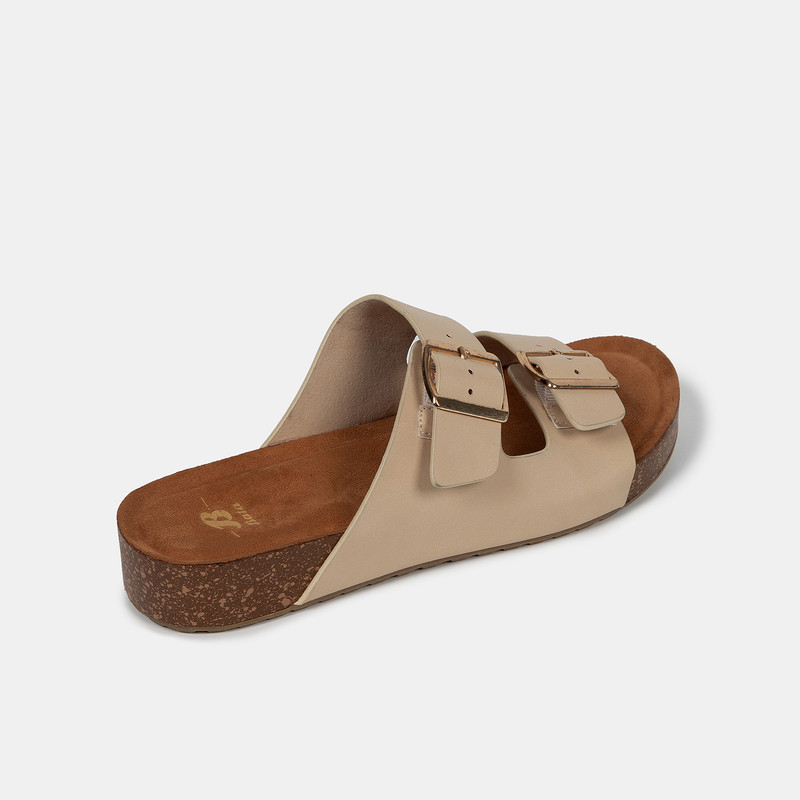SANDALIAS MUJER BATA BEIGE CASUALES - 4