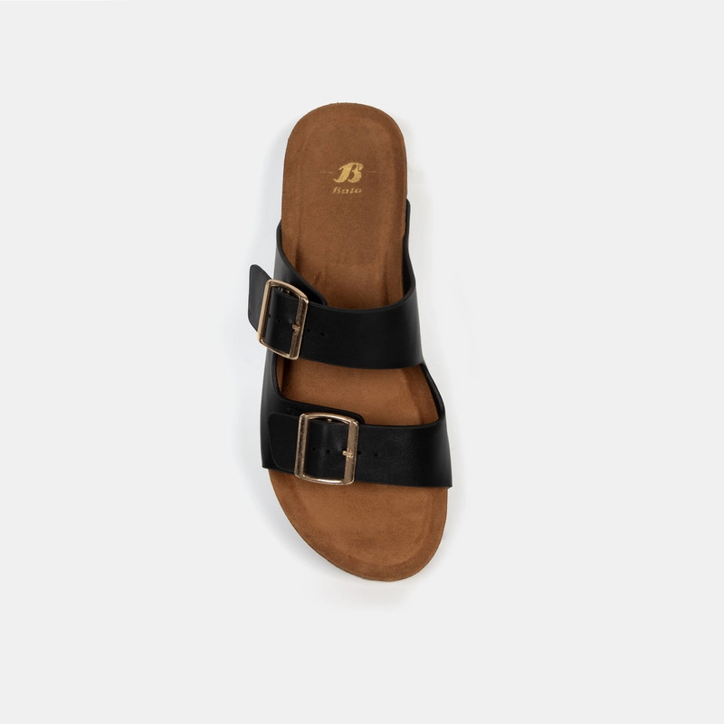 SANDALIAS MUJER BATA NEGRO CASUALES - 4