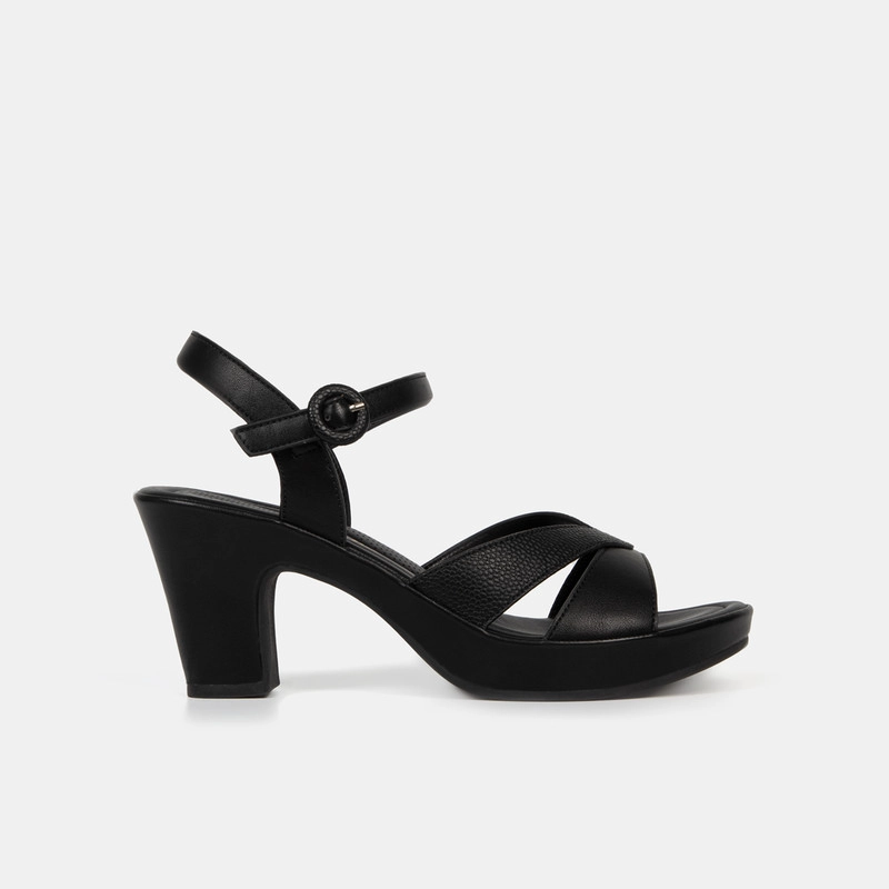SANDALIAS MUJER BATA NEGRO CASUALES COMFIT - 1