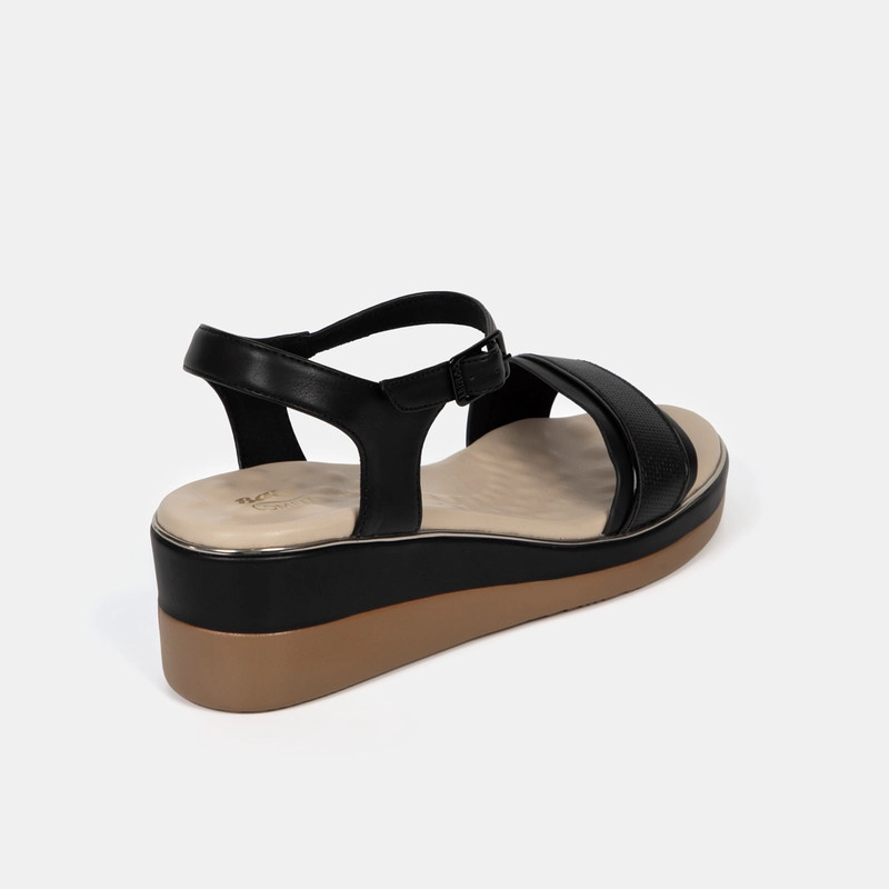 SANDALIAS MUJER BATA NEGRO CASUALES COMFIT - 3