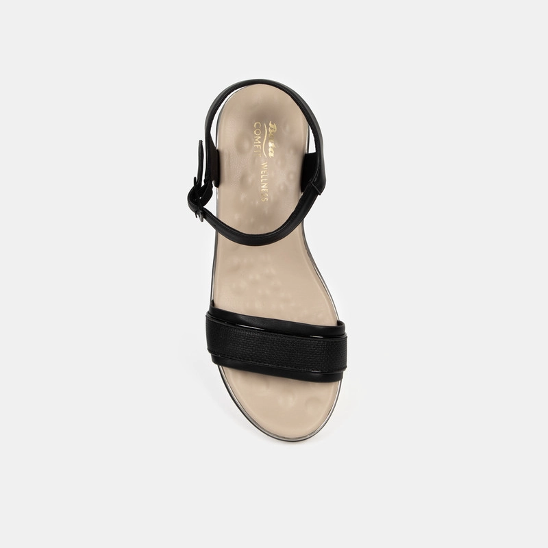 SANDALIAS MUJER BATA NEGRO CASUALES COMFIT - 4