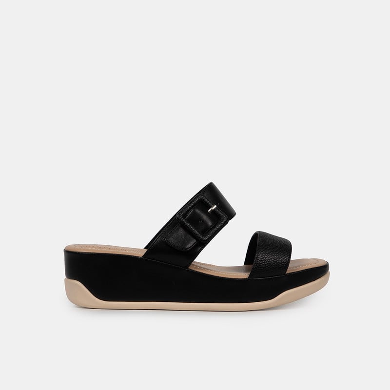 SANDALIAS MUJER BATA NEGRO CASUALES COMFIT - 1