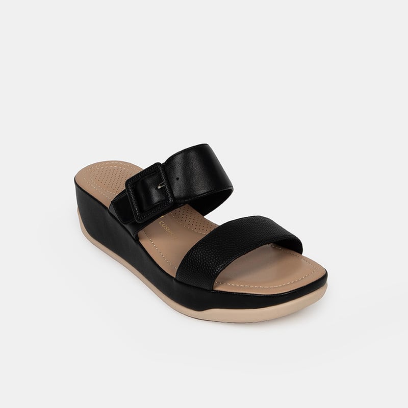 SANDALIAS MUJER BATA NEGRO CASUALES COMFIT - 2