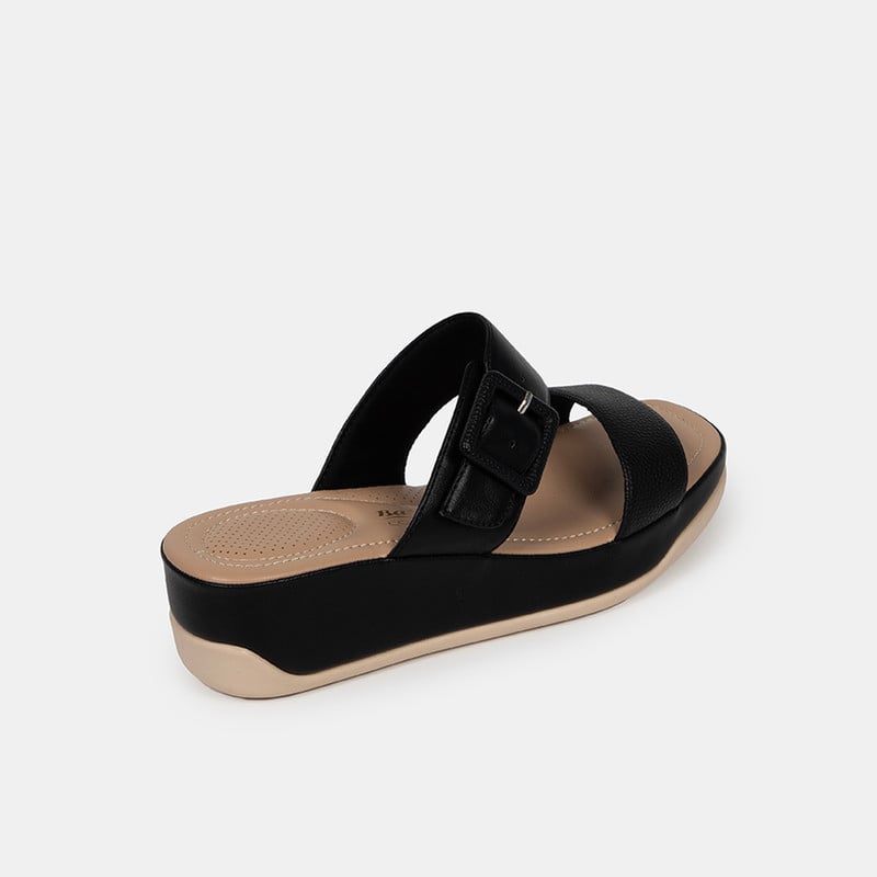 SANDALIAS MUJER BATA NEGRO CASUALES COMFIT - 3