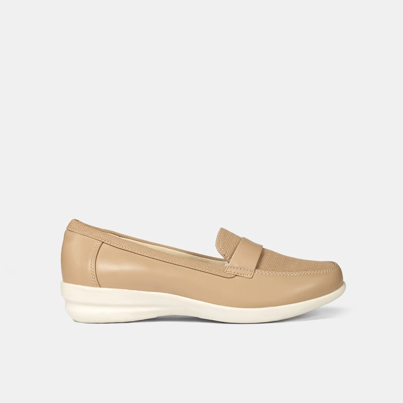MOCASINES MUJER BATA BEIGE CASUALES COMFIT - 1