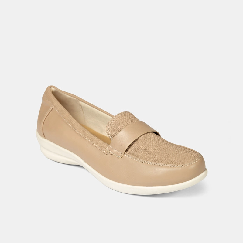MOCASINES MUJER BATA BEIGE CASUALES COMFIT - 2