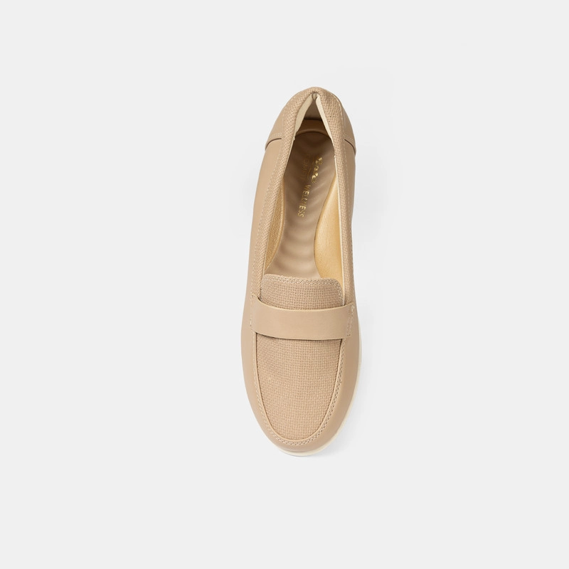 MOCASINES MUJER BATA BEIGE CASUALES COMFIT - 3