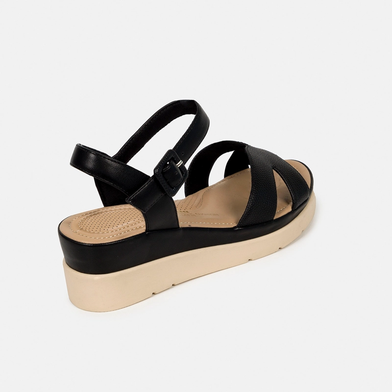 SANDALIAS MUJER BATA NEGRO CASUALES COMFIT - 2