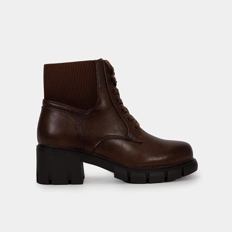 BOTINES CASUALES MUJER BATA MARRÓN - 1