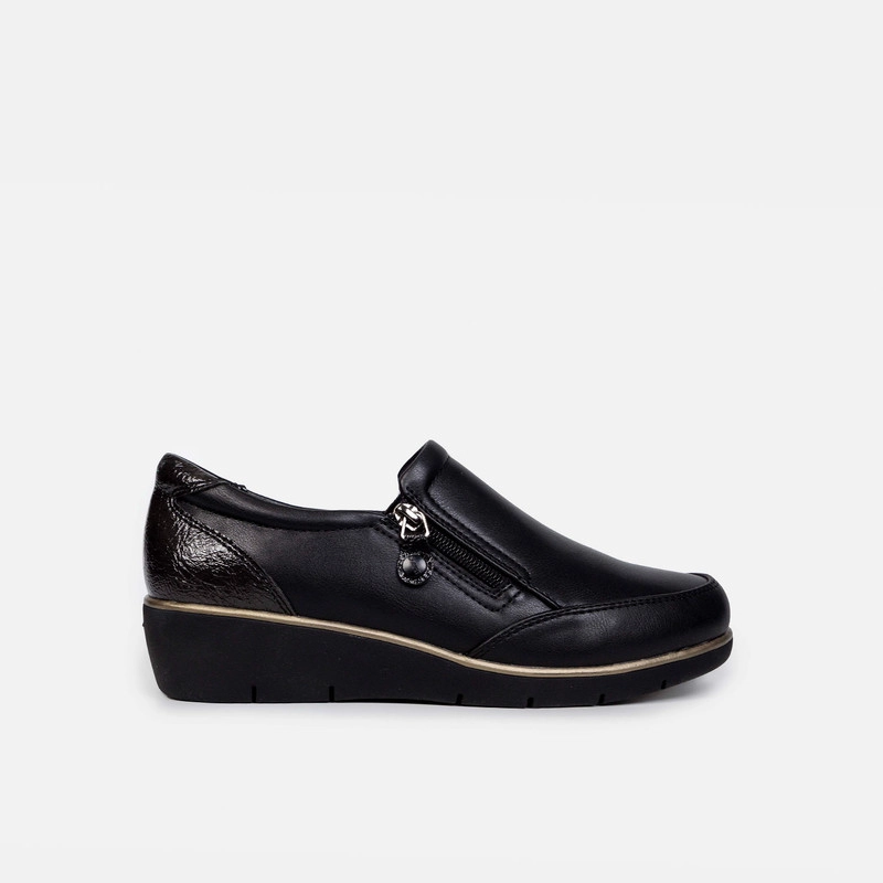 MOCASINES CASUALES  MUJER BATA COMFIT NEGRO - 1