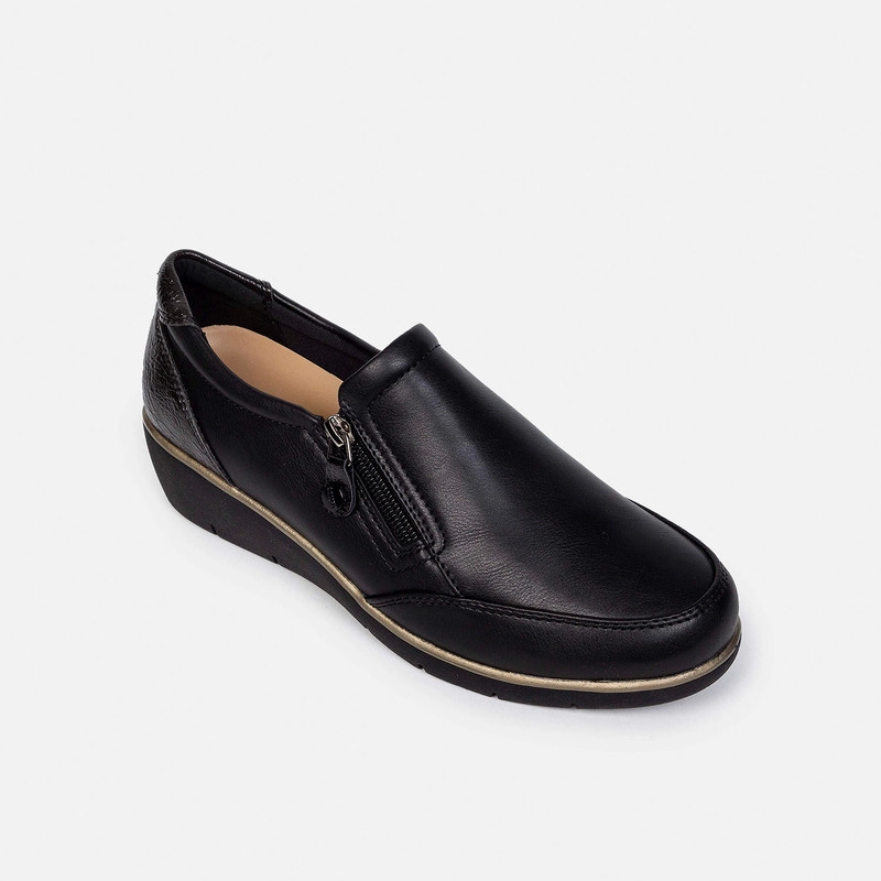 MOCASINES CASUALES  MUJER BATA COMFIT NEGRO - 2