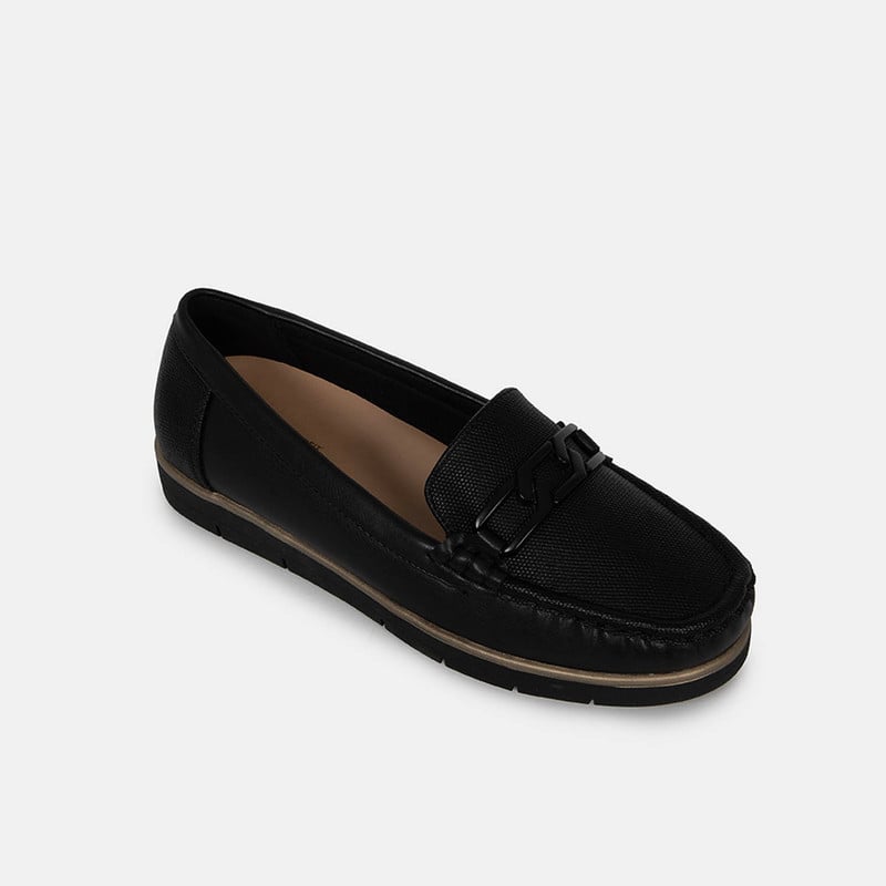 MOCASINES CASUALES  MUJER BATA COMFIT NEGRO - 2