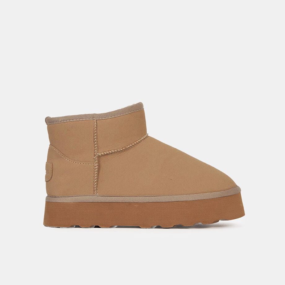 BOTINES CASUALES MUJER BATA BEIGE - 1