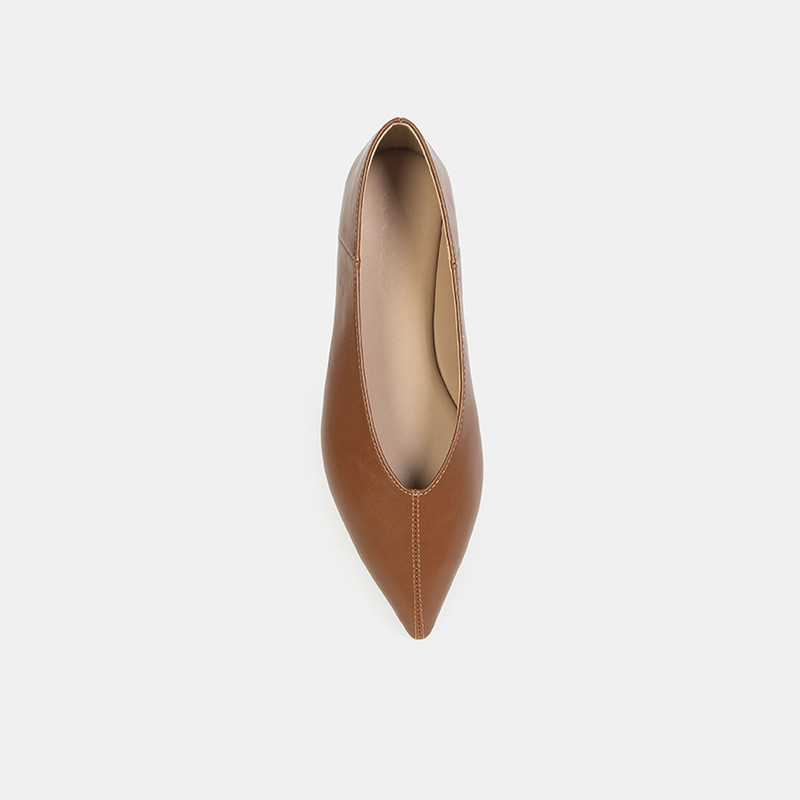 BALLERINAS CASUALES MUJER BATA MARRÓN - 4