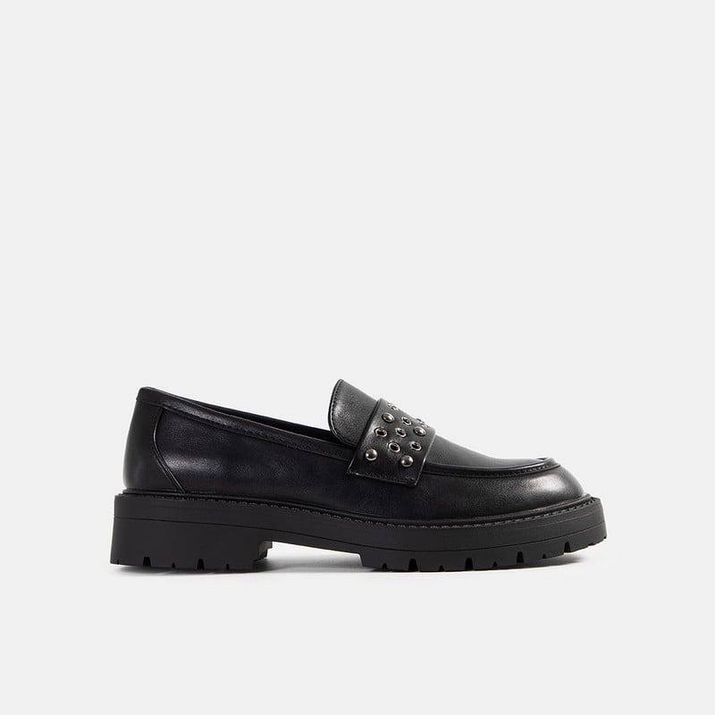 MOCASINES CASUALES MUJER BATA NEGRO - 1