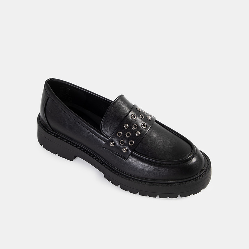 MOCASINES CASUALES MUJER BATA NEGRO - 2