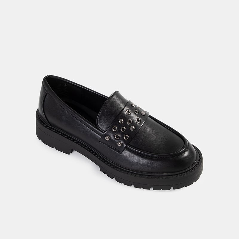 MOCASINES CASUALES MUJER BATA NEGRO - 2