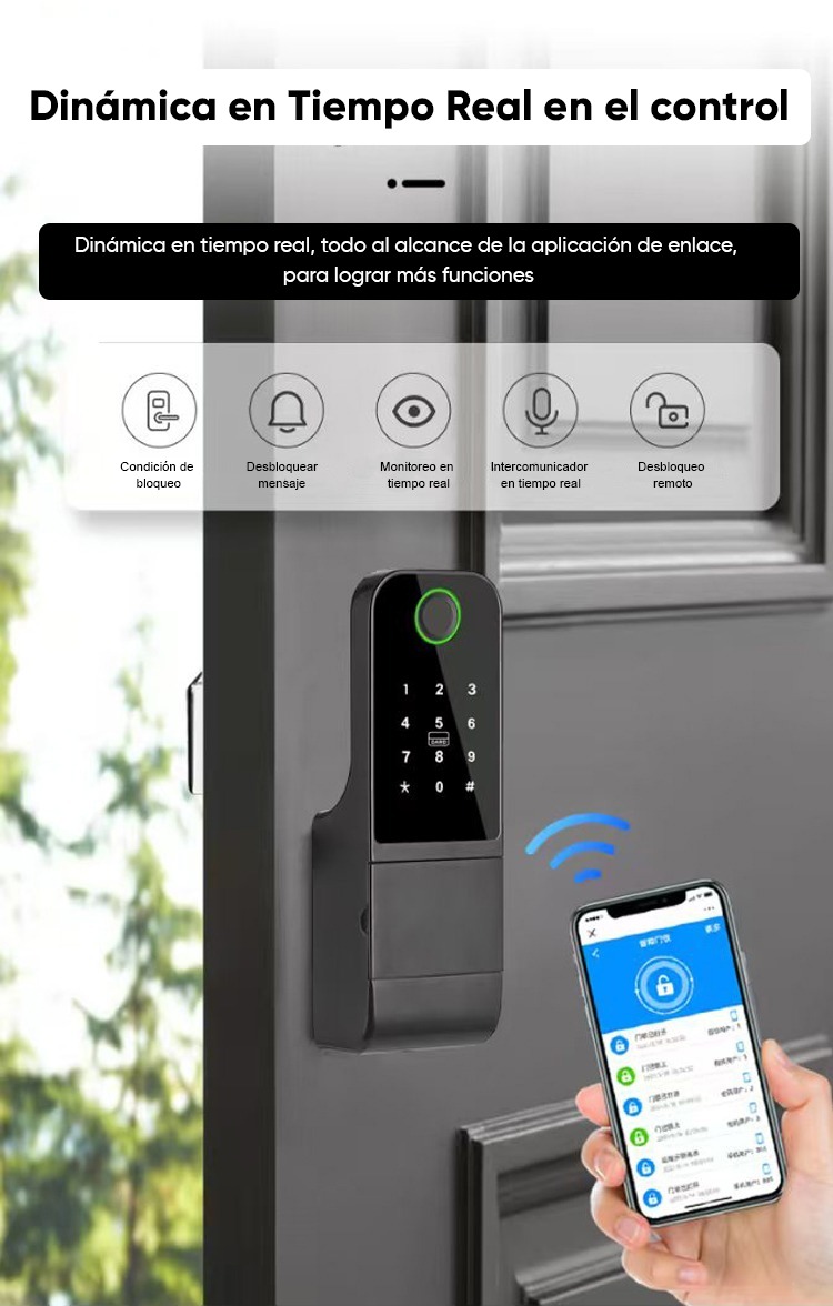 CERRADURA DIGITAL SMART 5 MODOS TIPO RIM + A PRUEBA DE AGUA - 10