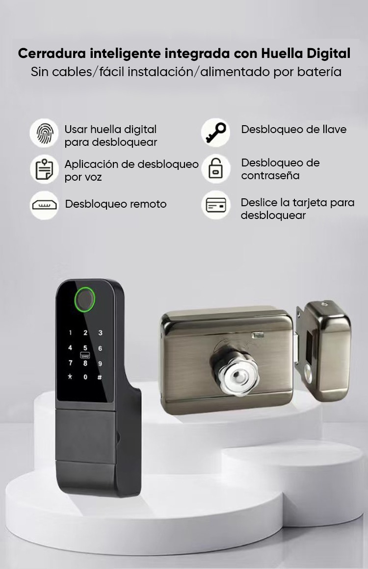 CERRADURA DIGITAL SMART 5 MODOS TIPO RIM + A PRUEBA DE AGUA - 2