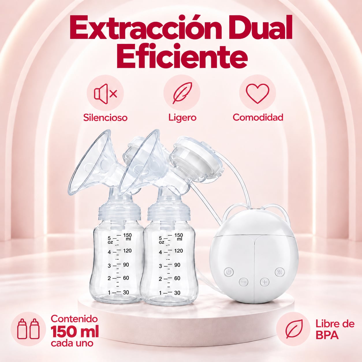 EXTRACTOR LECHE TECH CARE ELÉCTRICO MATERNA + BOLSAS RECOLECTORAS - 2