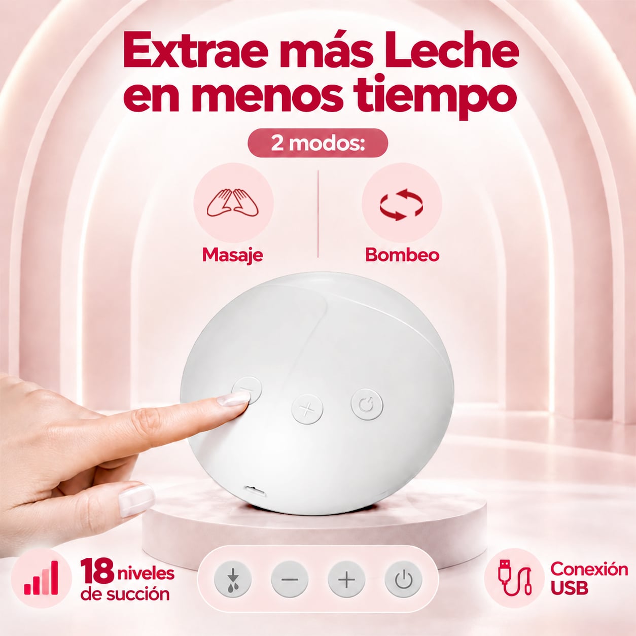 EXTRACTOR LECHE TECH CARE ELÉCTRICO MATERNA + BOLSAS RECOLECTORAS - 3