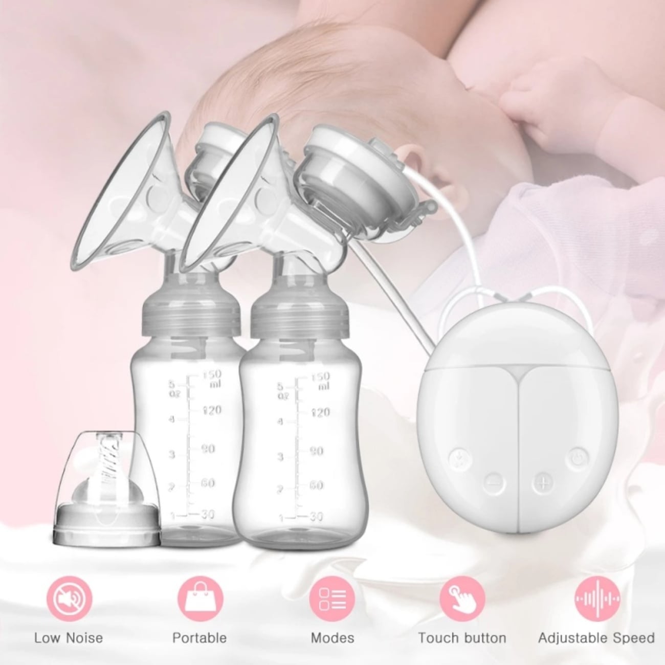EXTRACTOR LECHE MATERNA TECH CARE DOBLE BPA FREE - 2
