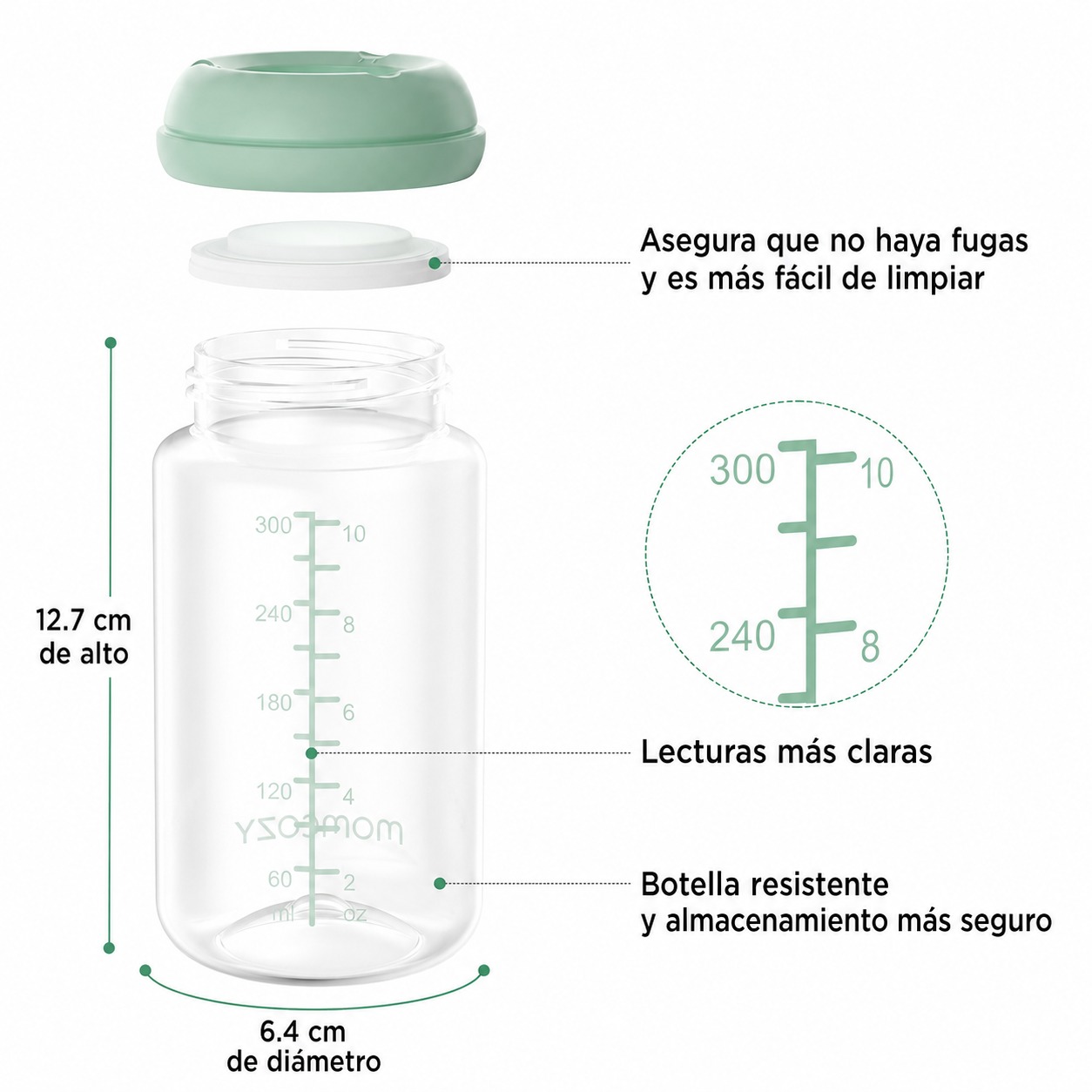 BIBERÓN NATURAL PARA LECHE MATERNA PACK X4 MOMCOZY - 2