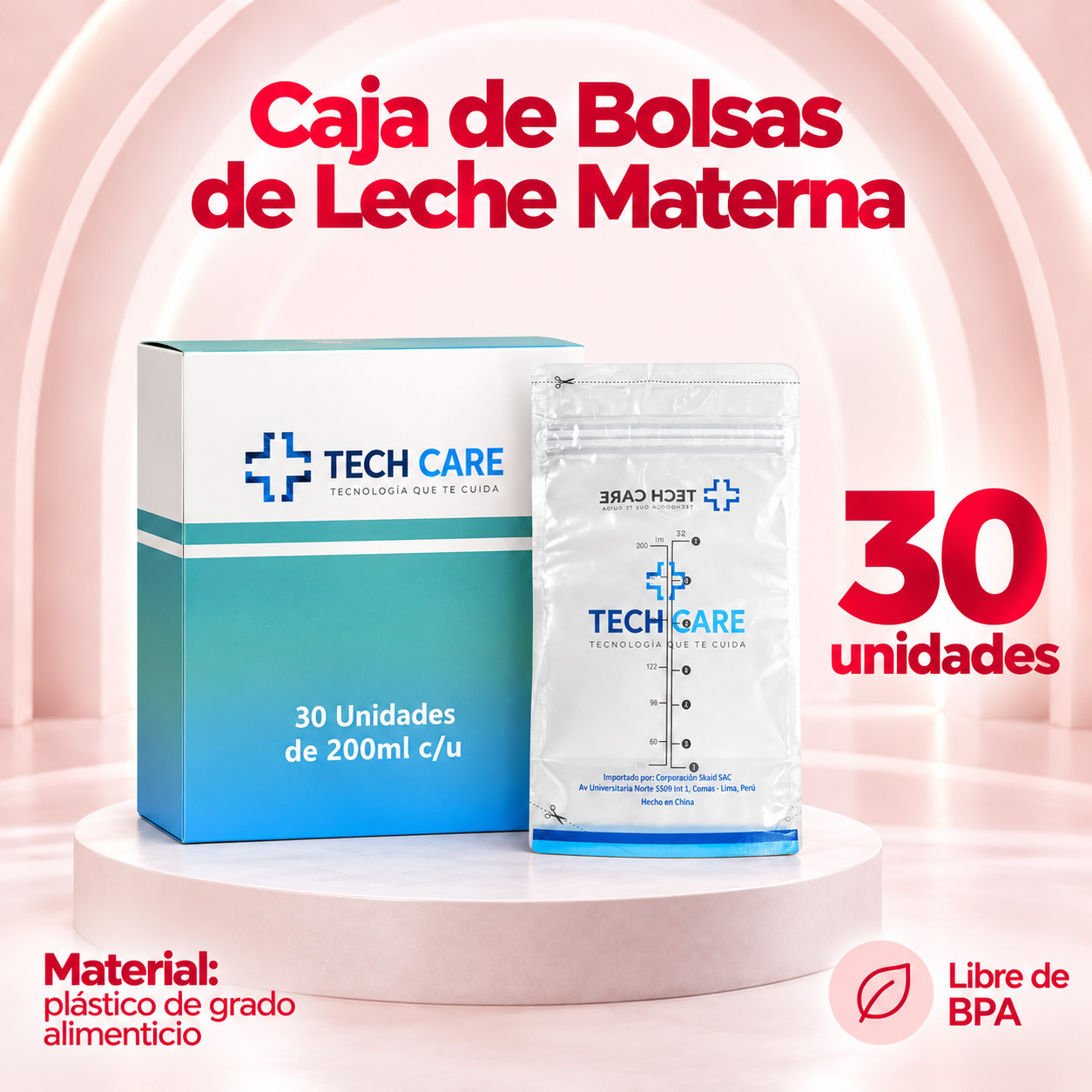 EXTRACTOR ELÉCTRICO S22 LECHE MATERNA  + 1 CAJA DE BOLSAS RECOLECTORAS DE LECHE 30 UNIDADES - 4