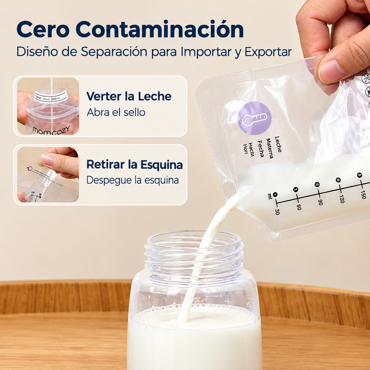 CAJA DE 60 BOLSAS RECOLECTORAS DE LECHE MOMCOZY - 6