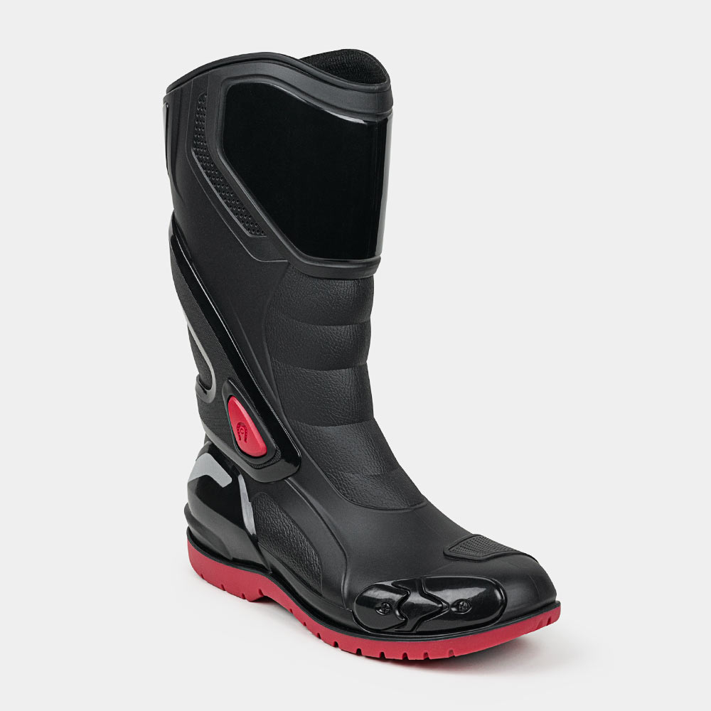 VENUS BOTA MOTO RACING NEGRO ROJO - 2