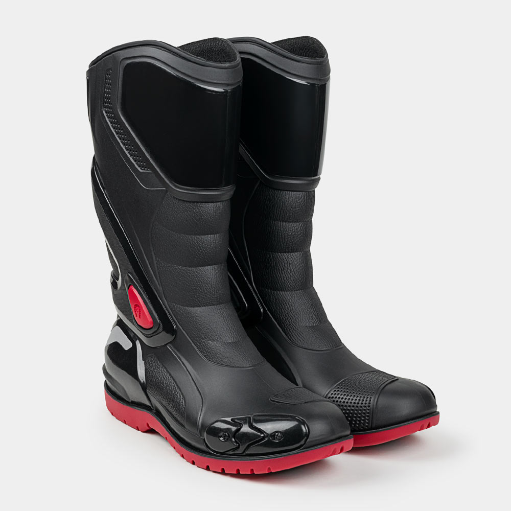 VENUS BOTA MOTO RACING NEGRO ROJO - 3