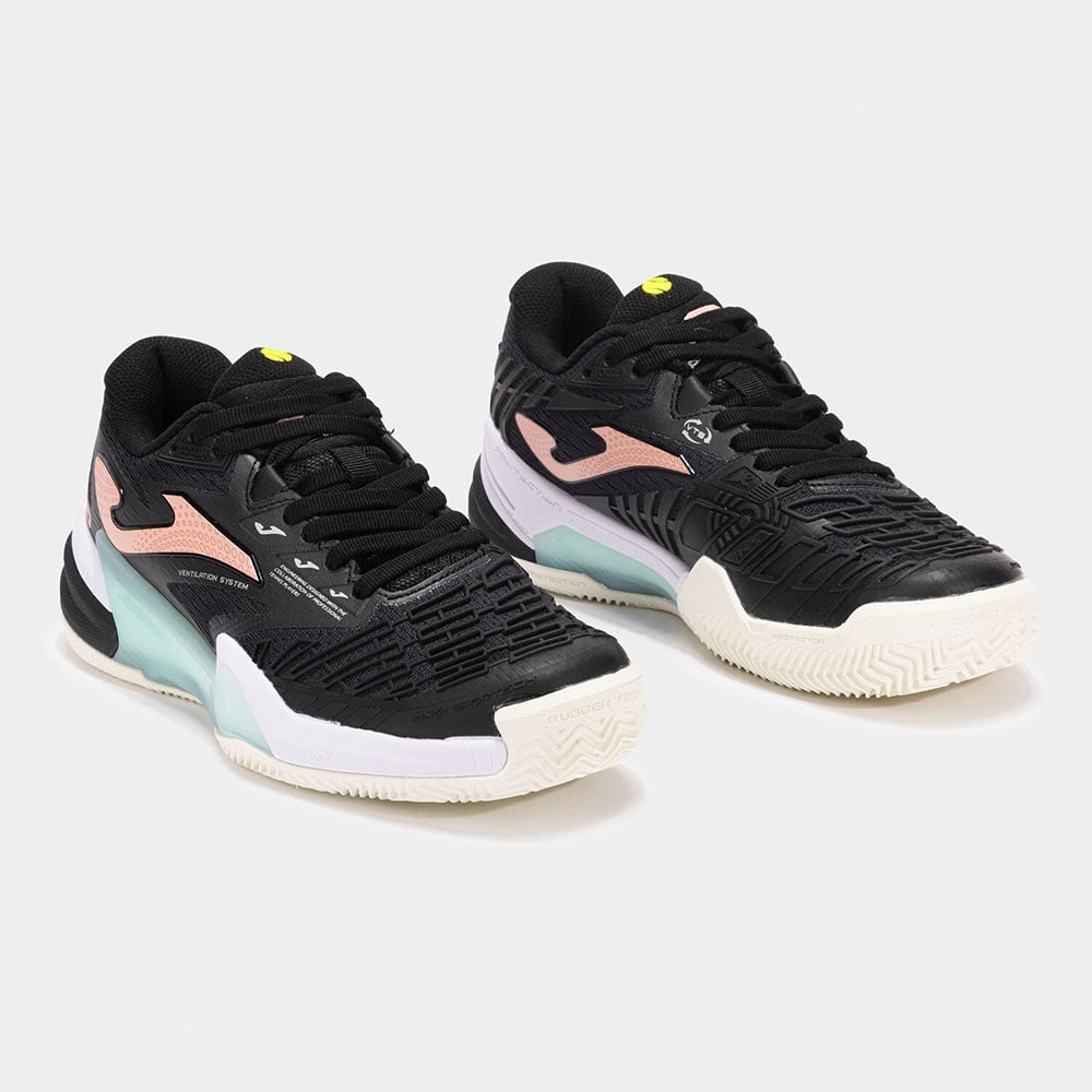 ZAPATILLAS TENIS ROLAND LADY 2501 C NEGRO ROSA CELESTE - 1