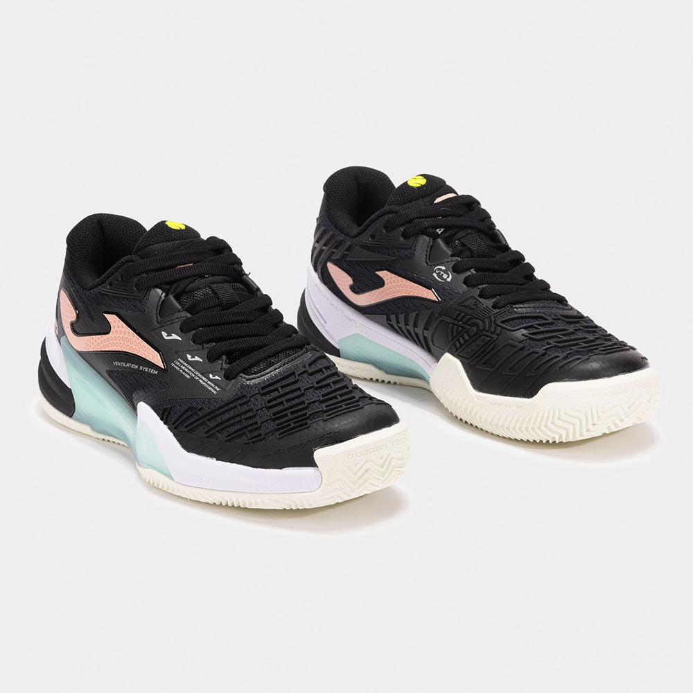 ZAPATILLAS TENIS ROLAND LADY 2501 C NEGRO ROSA CELESTE - 1