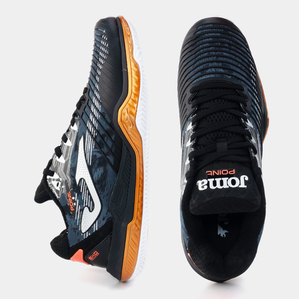 ZAPATILLAS TENIS POINT MEN 2501 C NEGRO NARANJA - 4