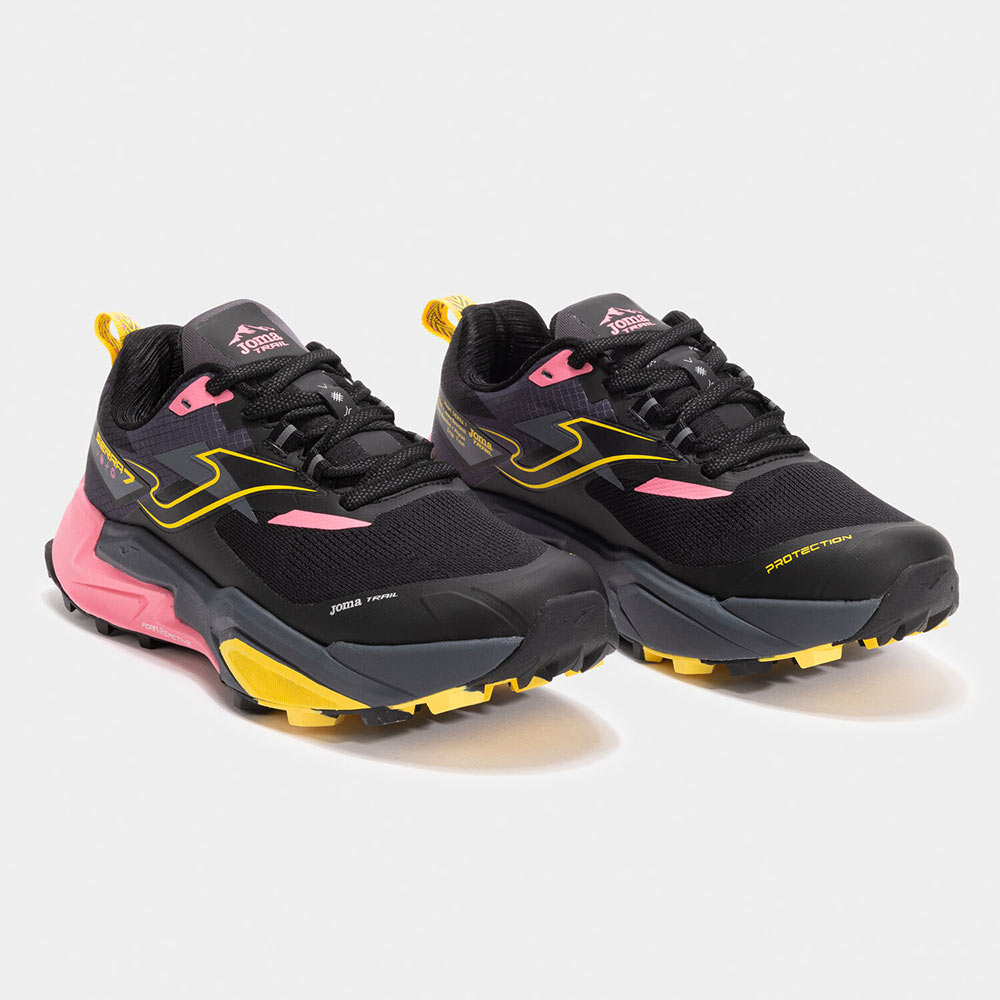 ZAPATILLAS TRAIL RUNNING SIERRA LADY 2531 NEGRO ROSA AMARILLO - 2