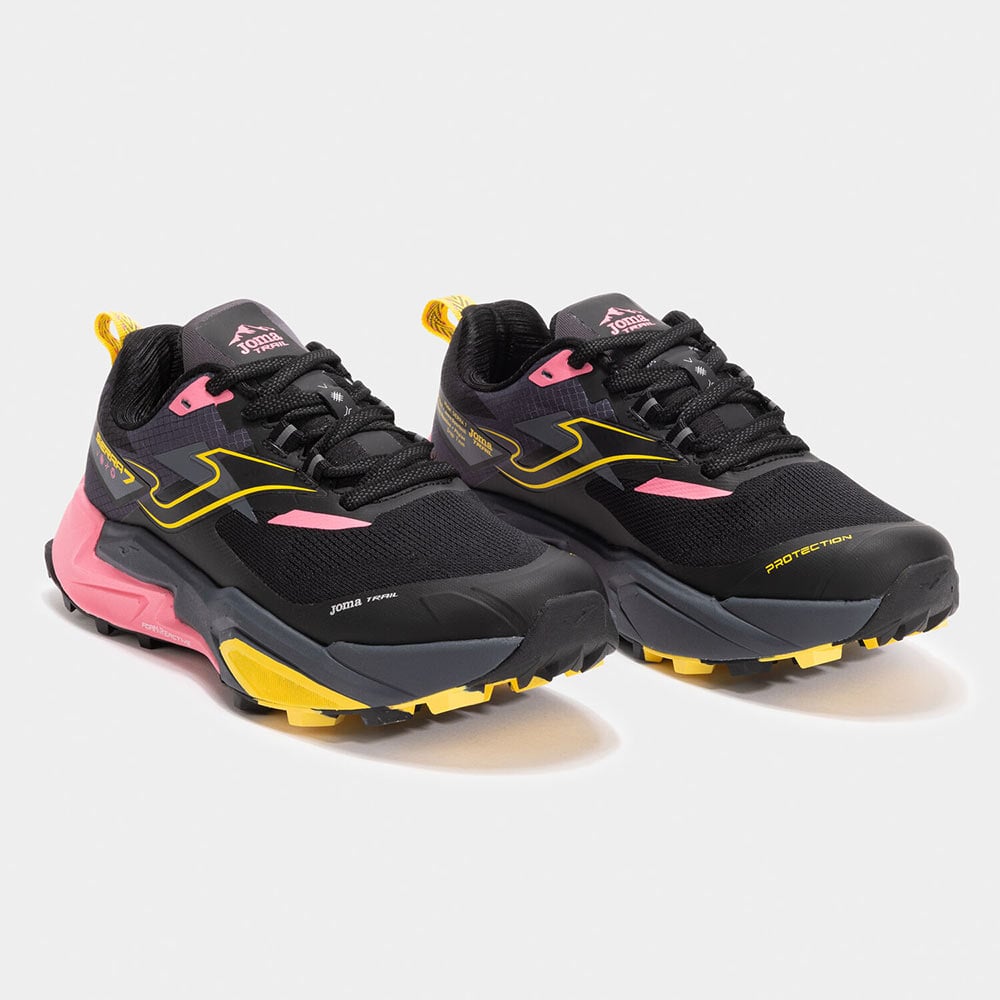 ZAPATILLAS TRAIL RUNNING SIERRA LADY 2531 NEGRO ROSA AMARILLO - 2