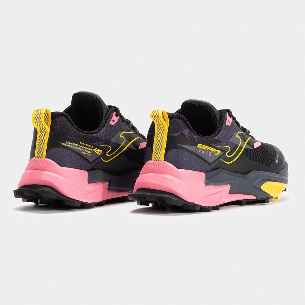 ZAPATILLAS TRAIL RUNNING SIERRA LADY 2531 NEGRO ROSA AMARILLO - 3